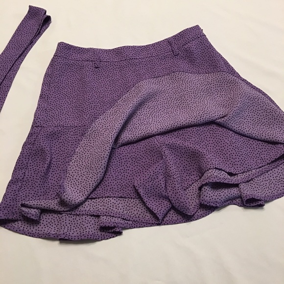Love For Humanity Couture Purple Ruffle Skort with Black Polka Dots Small - Picture 2 of 8